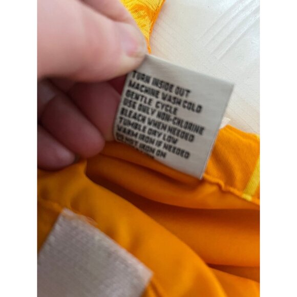 Vtg CZ Cover Up Sequined Dress & Beaded Purse Orange Yellow Blue Sequined Parrot - Picture 9 of 10